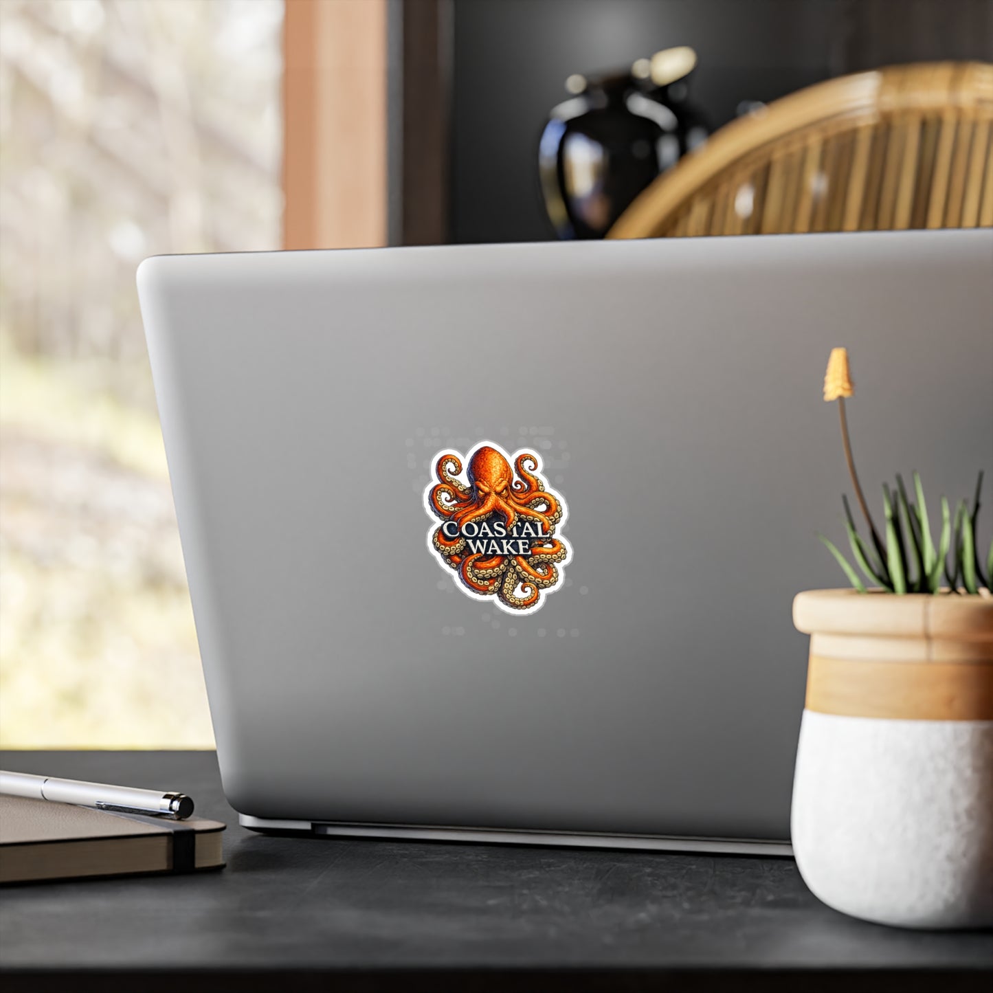 Octopus Logo Vinyl Sticker — “Coastal Wake” Kiss-Cut Decal