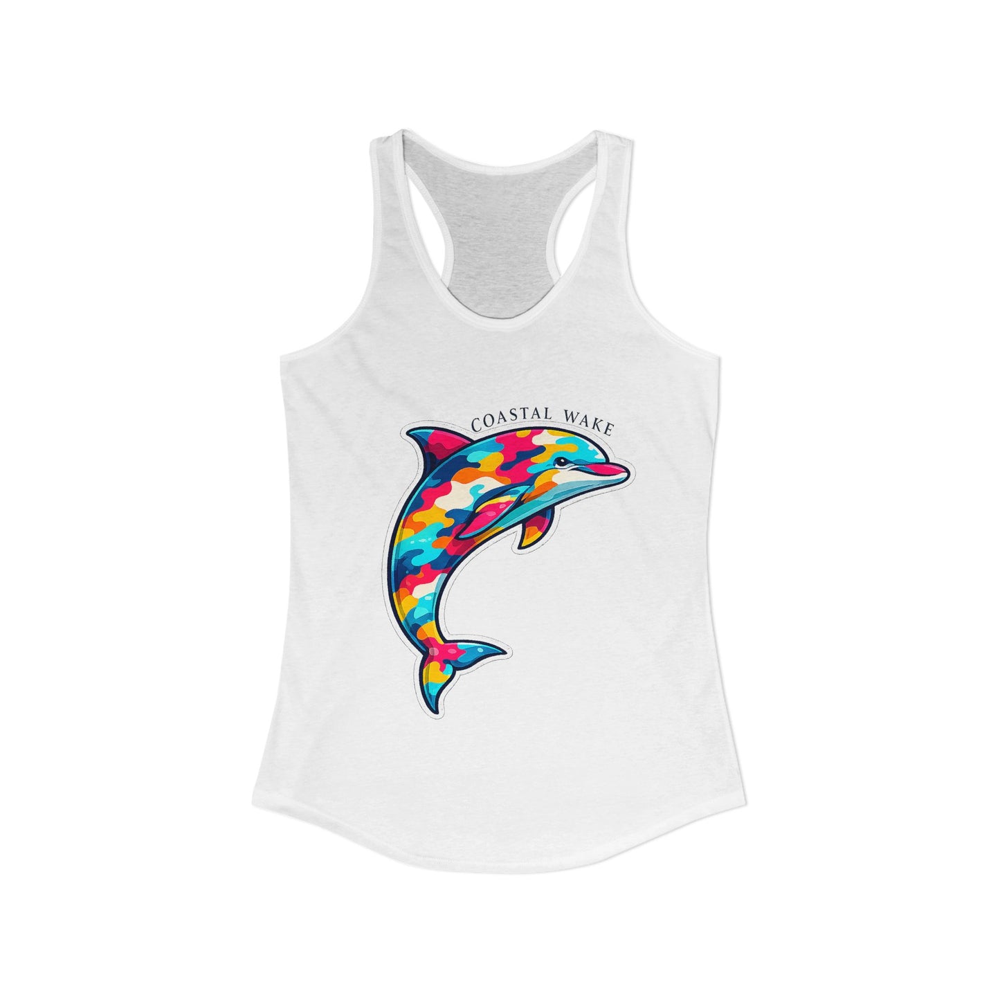 Neon Tide Dolphin Racerback Tank