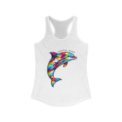 Neon Tide Dolphin Racerback Tank