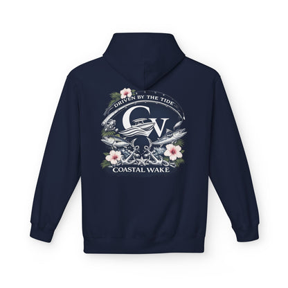 Coastal Wake Nautical Navy Hoodie