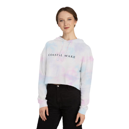 Coastal Wake Tie-Dye Cropped Hoodie