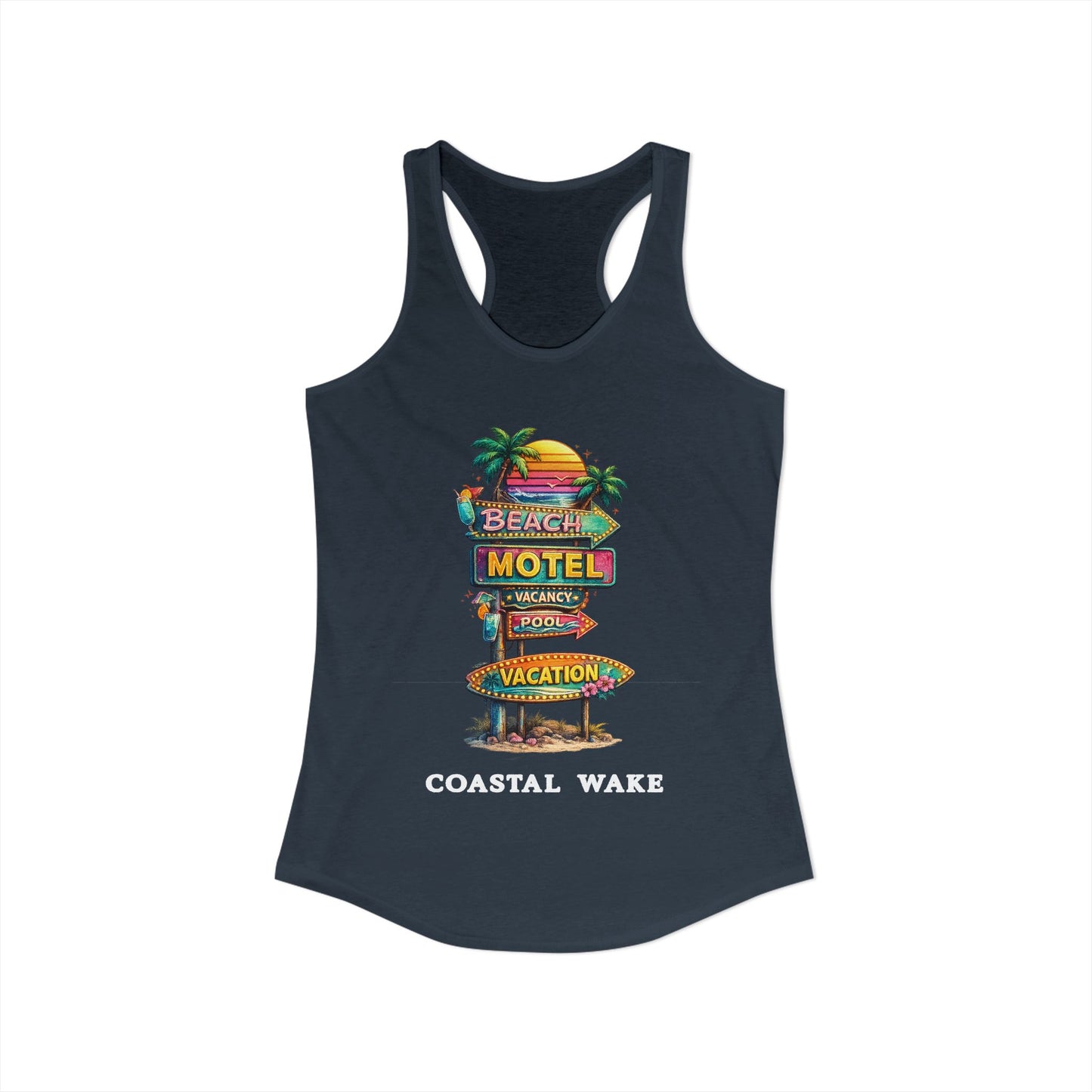 Neon Vacancy Racerback Tank Top
