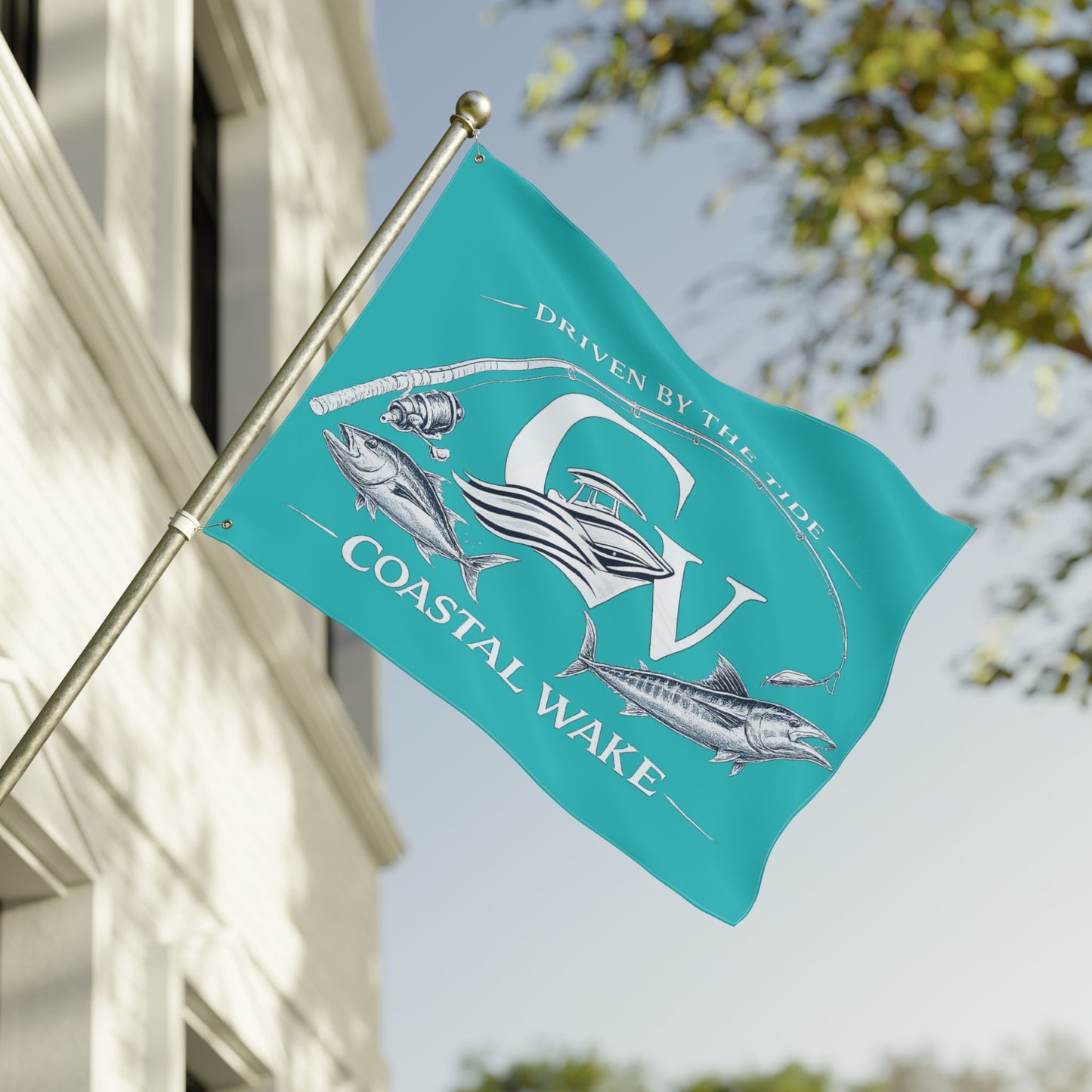 Double Sided Coastal Wake Flag