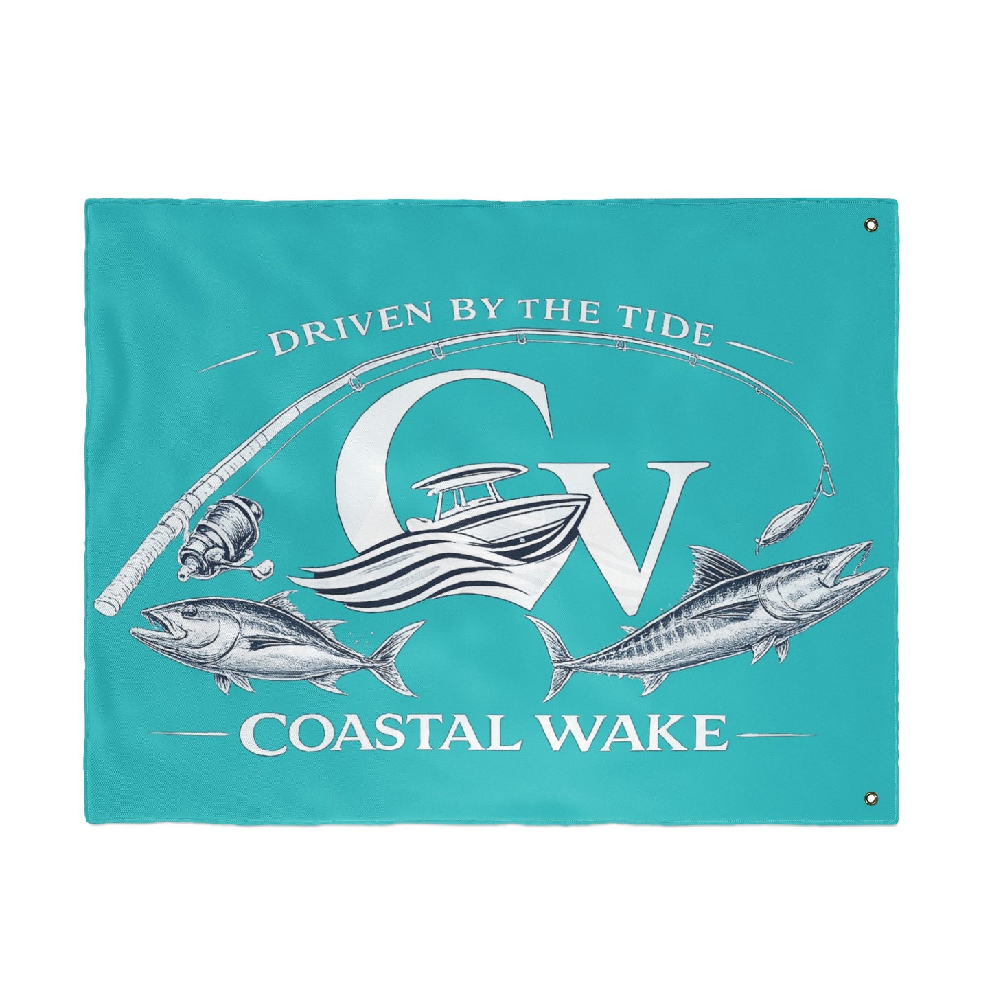 Double Sided Coastal Wake Flag