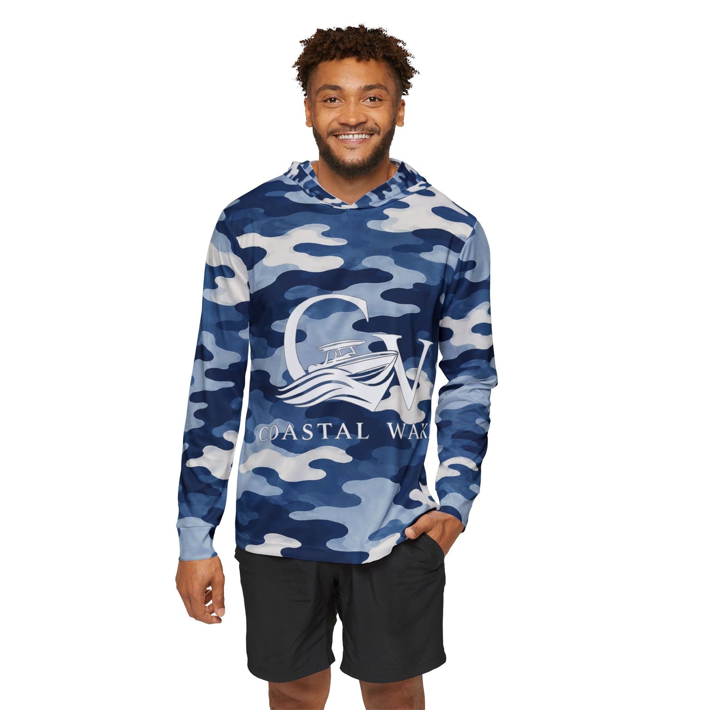 Coastal Wake Blue Camo Hoodie