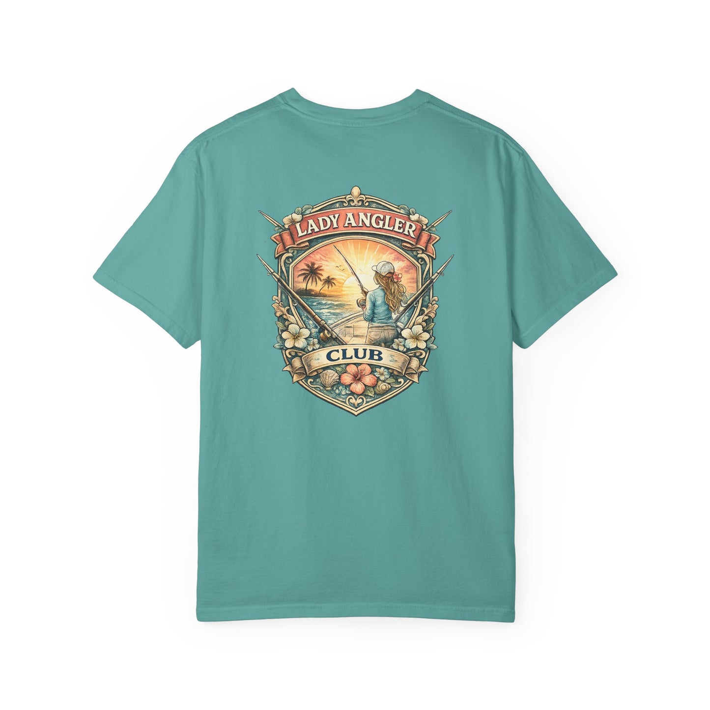 Lady Angler Club – Vintage Coastal Fishing Tee