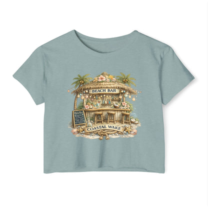 Beach Bar Paradise Womens Crop Top