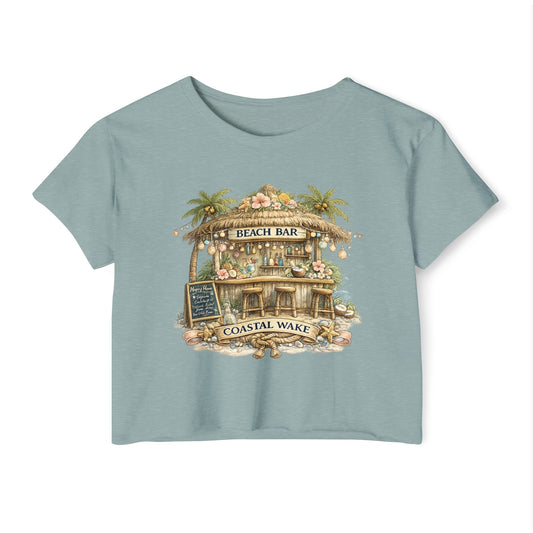 Beach Bar Paradise Womens Crop Top