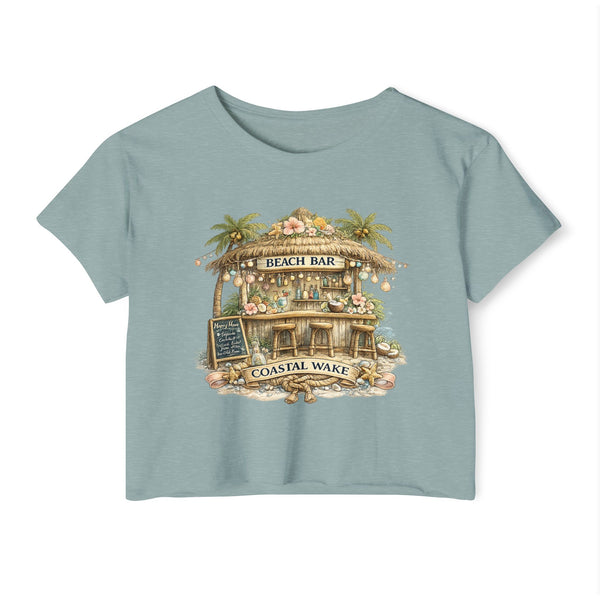 Beach Bar Paradise Womens Crop Top